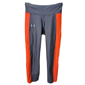 Under Armour Capri Workout Leggings Grey Orange Women's Small